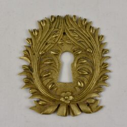 French Ormolu Wreath & Floral Escutcheon Keyhole Cover